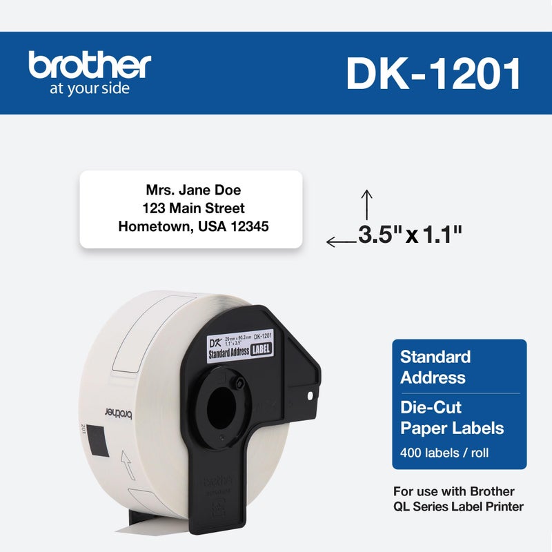 Brother Genuine DK1201 Die-Cut Standard Rolled Address Labels for QL Printers, (DK1201) - Image 2